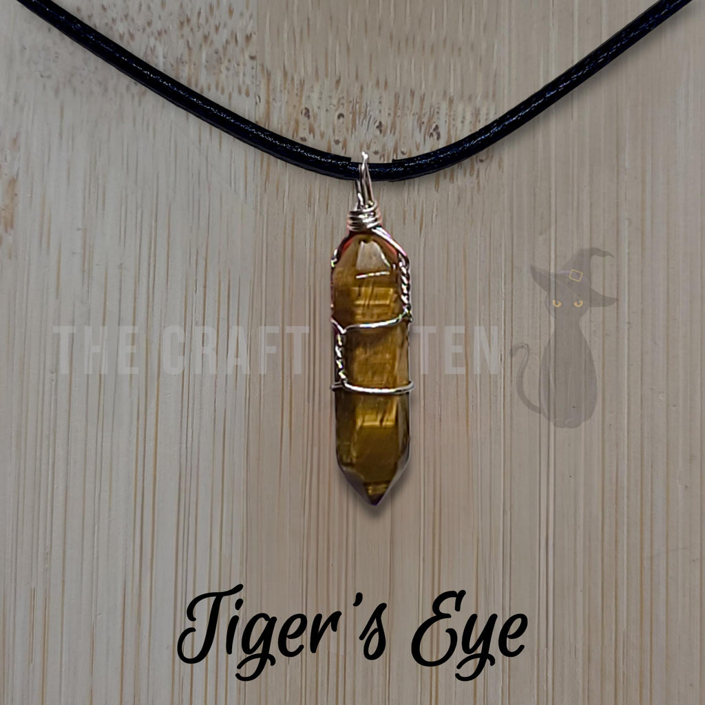 Crystal Point Necklaces ~ Energy Healing Pendant Strung on Black Necklace Cord