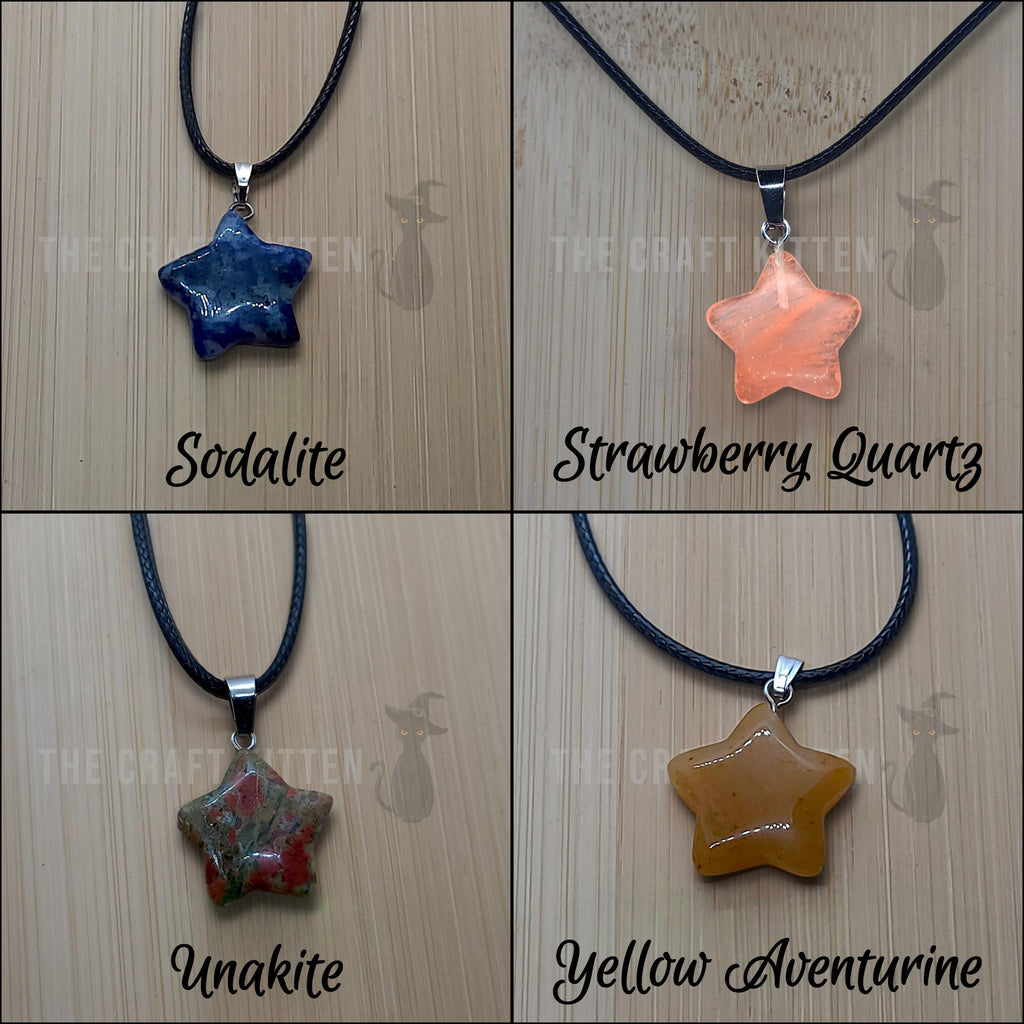 Crystal Star Necklace  Dainty Gemstone Pendant for Dreams, Magic & Intentions, Celestial Jewelry Gift