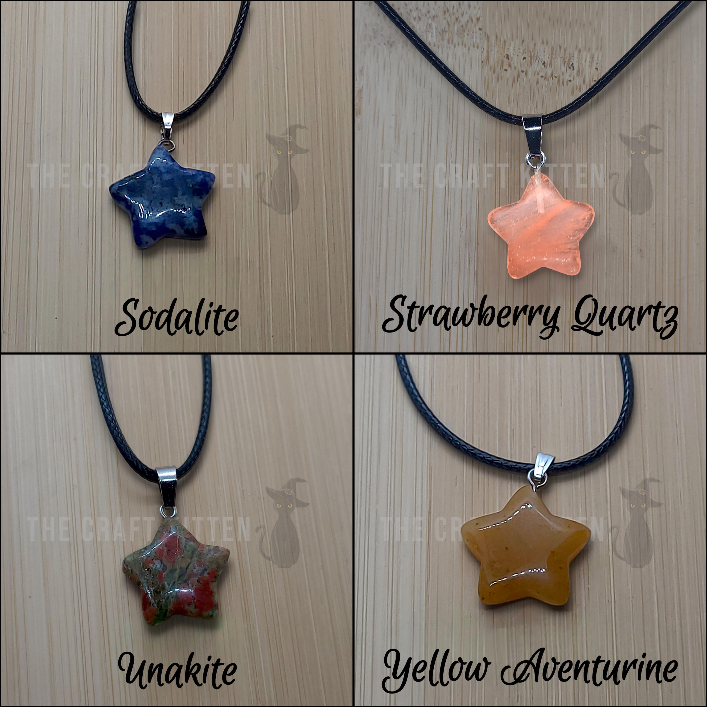 Crystal Star Necklace  Dainty Gemstone Pendant for Dreams, Magic & Intentions, Celestial Jewelry Gift