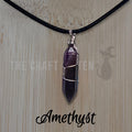 Crystal Point Necklaces ~ Energy Healing Pendant Strung on Black Necklace Cord