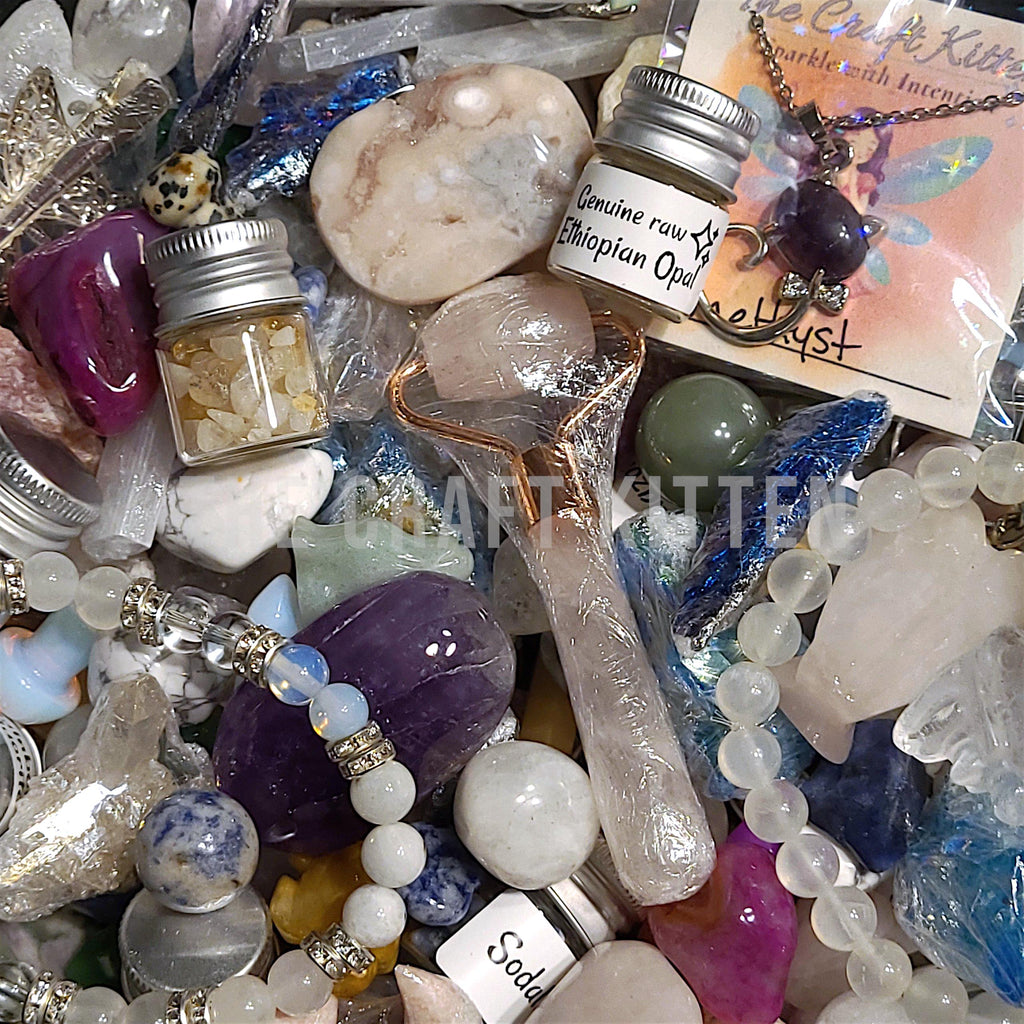 Fairy Treasure Crystal Confetti, Intuitive Mystery Mix, Jewelry Bundle, Gift Box Canada