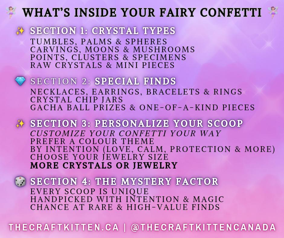 Fairy Treasure Crystal Confetti, Intuitive Mystery Mix, Jewelry Bundle, Gift Box Canada