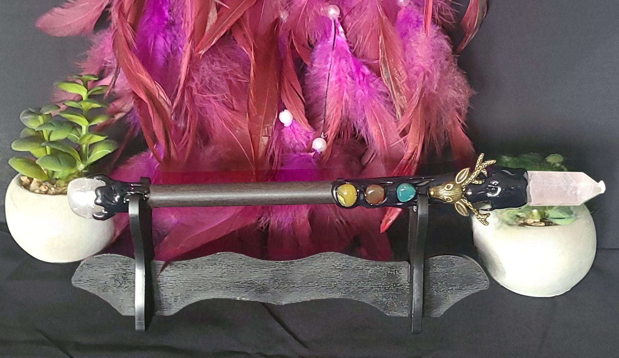 Crystal Wand: Rose Quartz, Witchcraft Altar Tool