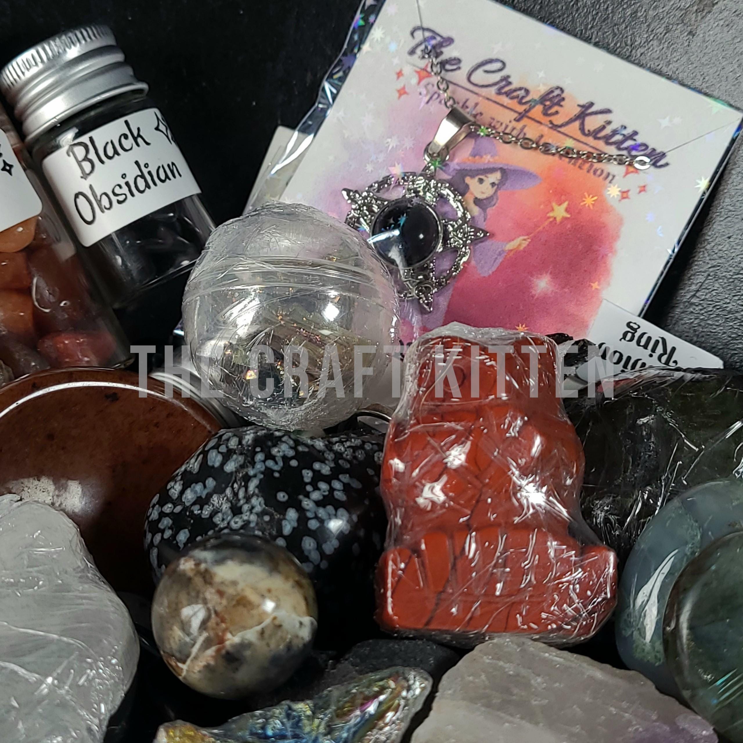 Witch's Brew Crystal Confetti: Mystery Cauldron, Pumpkin, or Bag. Mystery crystals & jewelry