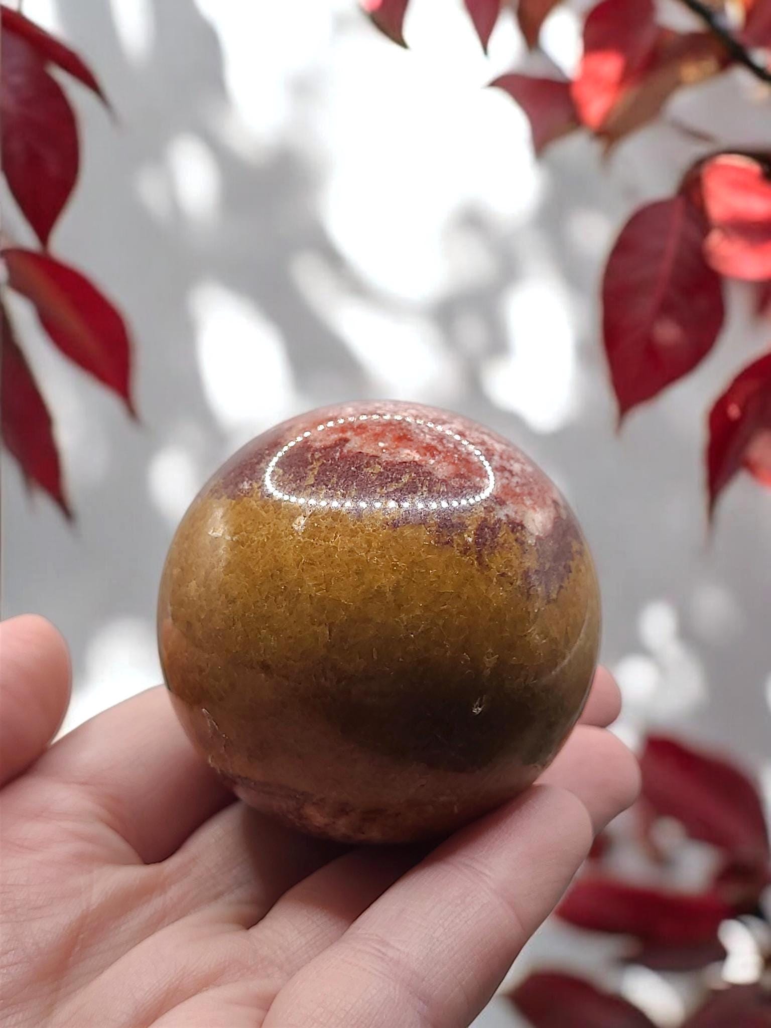 Polished Mookaite Jasper Sphere  Earthy Tones, Grounding Crystal, Home Decor Gift