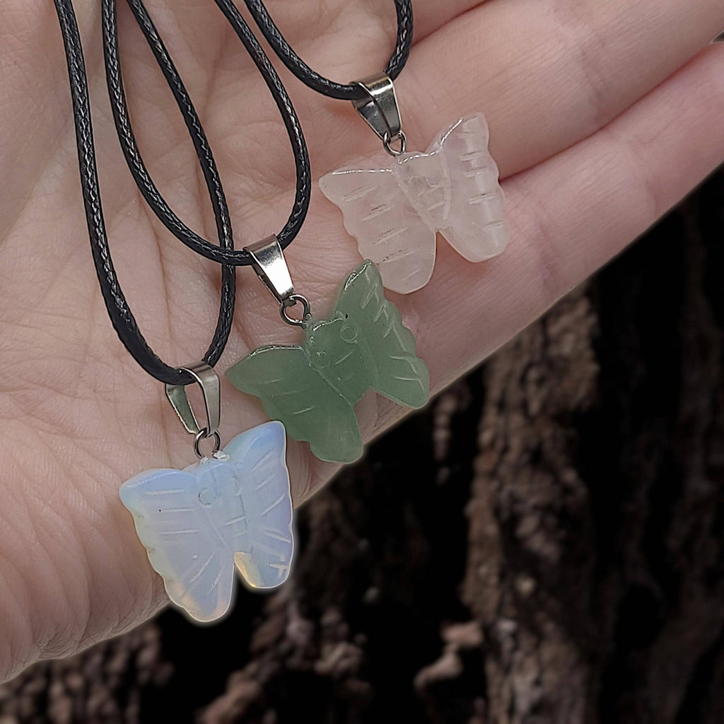 Dainty Crystal Butterfly Necklace - Simple spring accessory