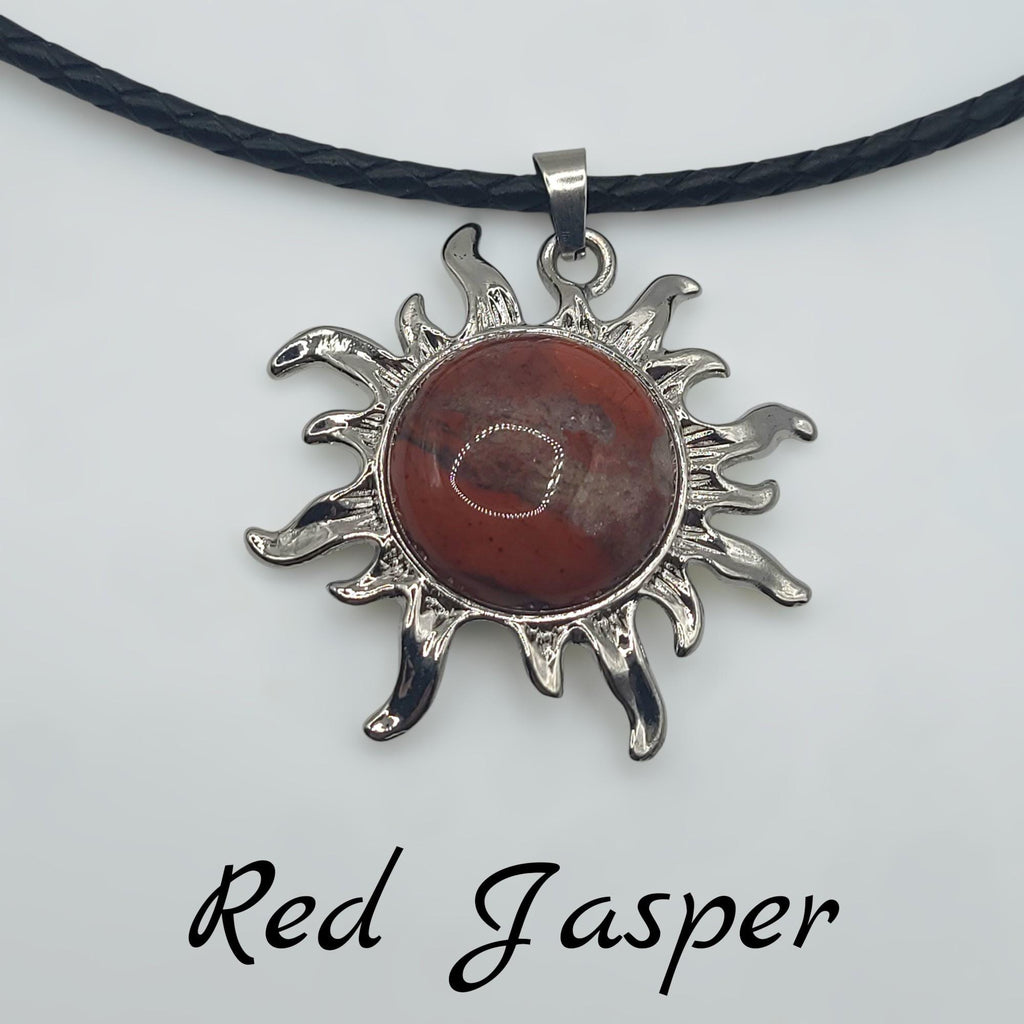 Collier Soleil Cristal sur Cordon Tressé en Simili Cuir, Bijou Pendentif Bohème