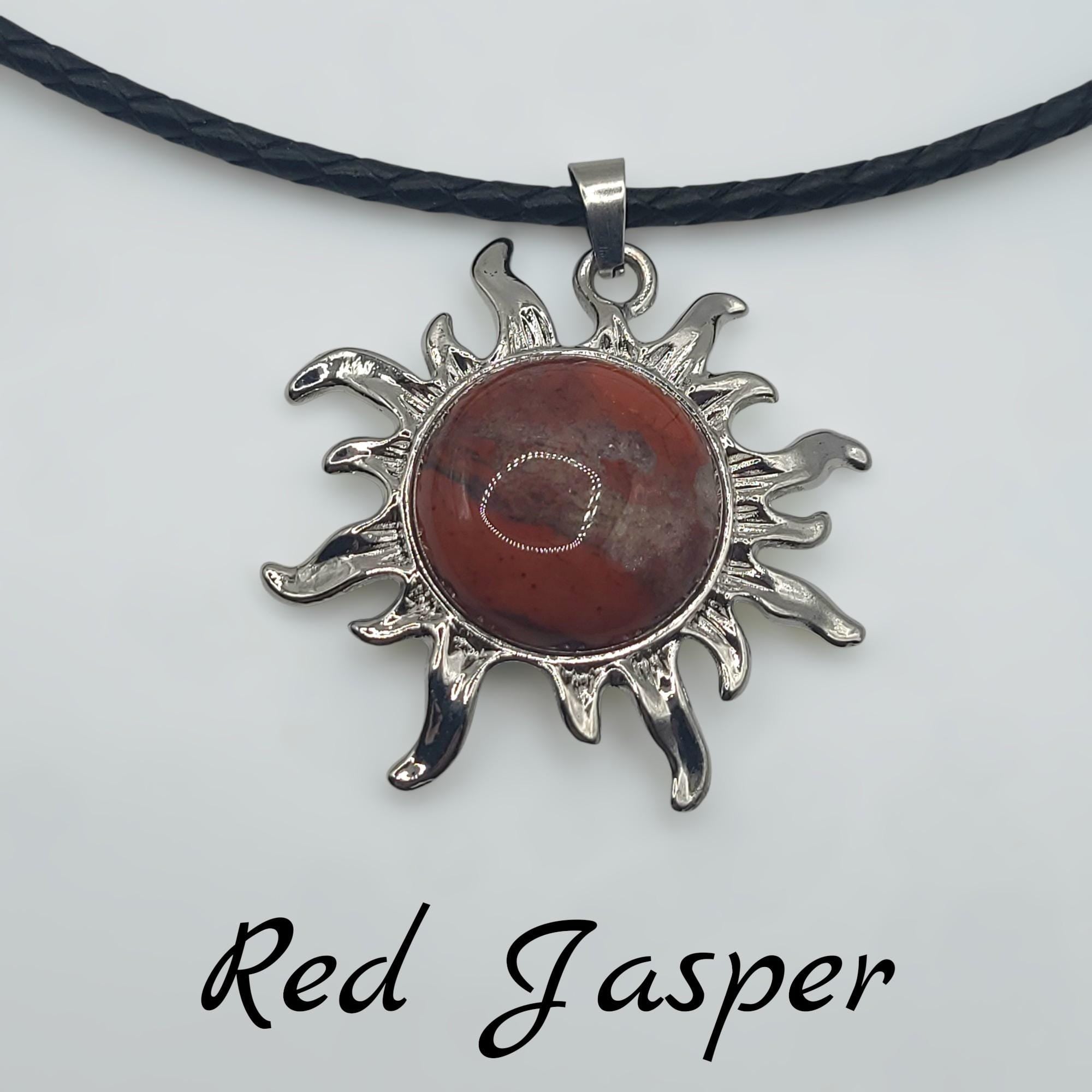 Collier Soleil Cristal sur Cordon Tressé en Simili Cuir, Bijou Pendentif Bohème