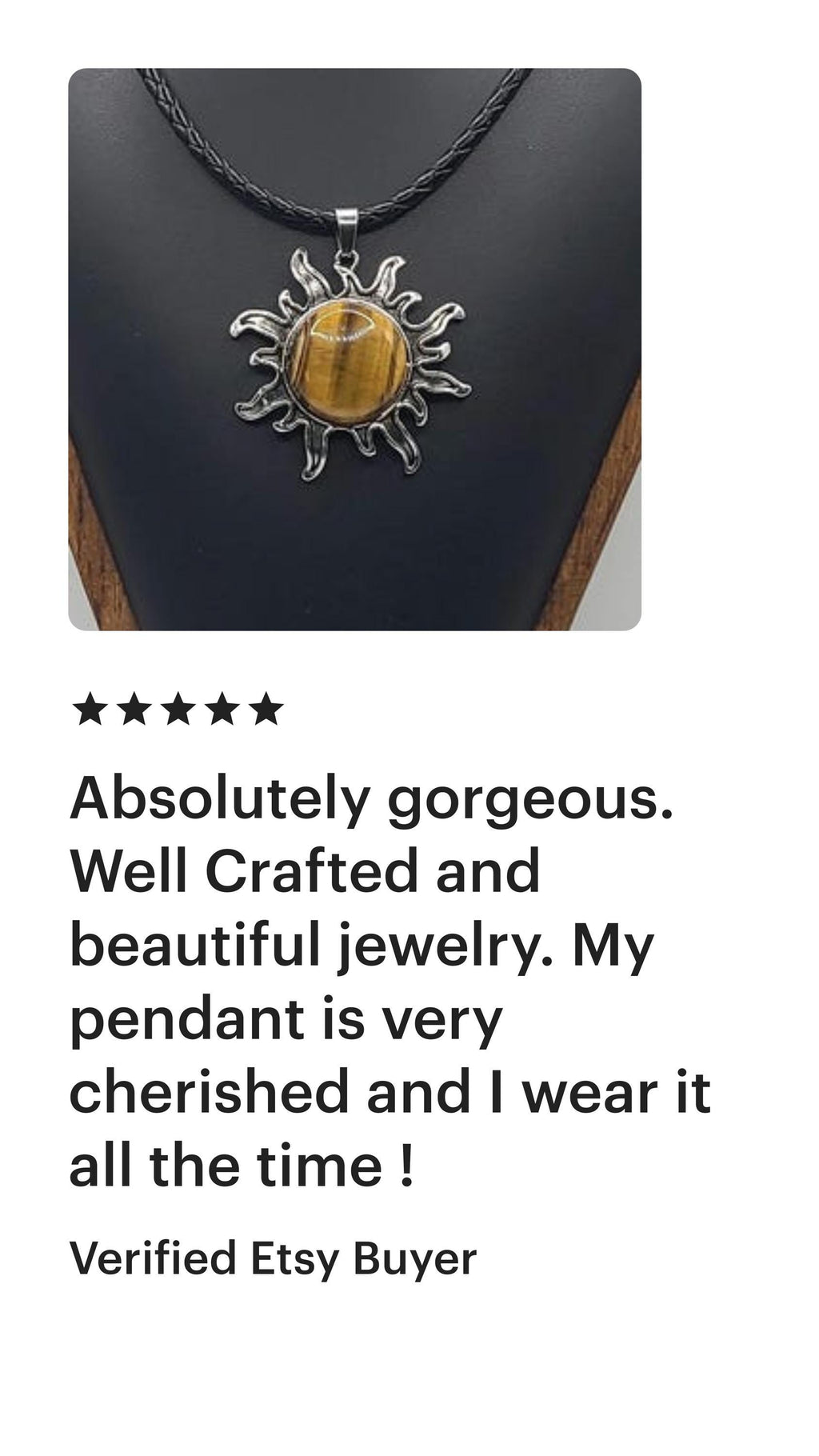 Collier Soleil Cristal sur Cordon Tressé en Simili Cuir, Bijou Pendentif Bohème