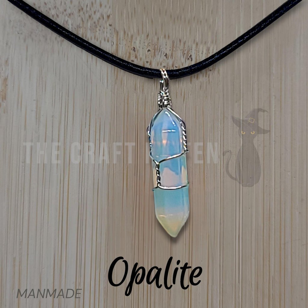 Crystal Point Necklaces ~ Energy Healing Pendant Strung on Black Necklace Cord