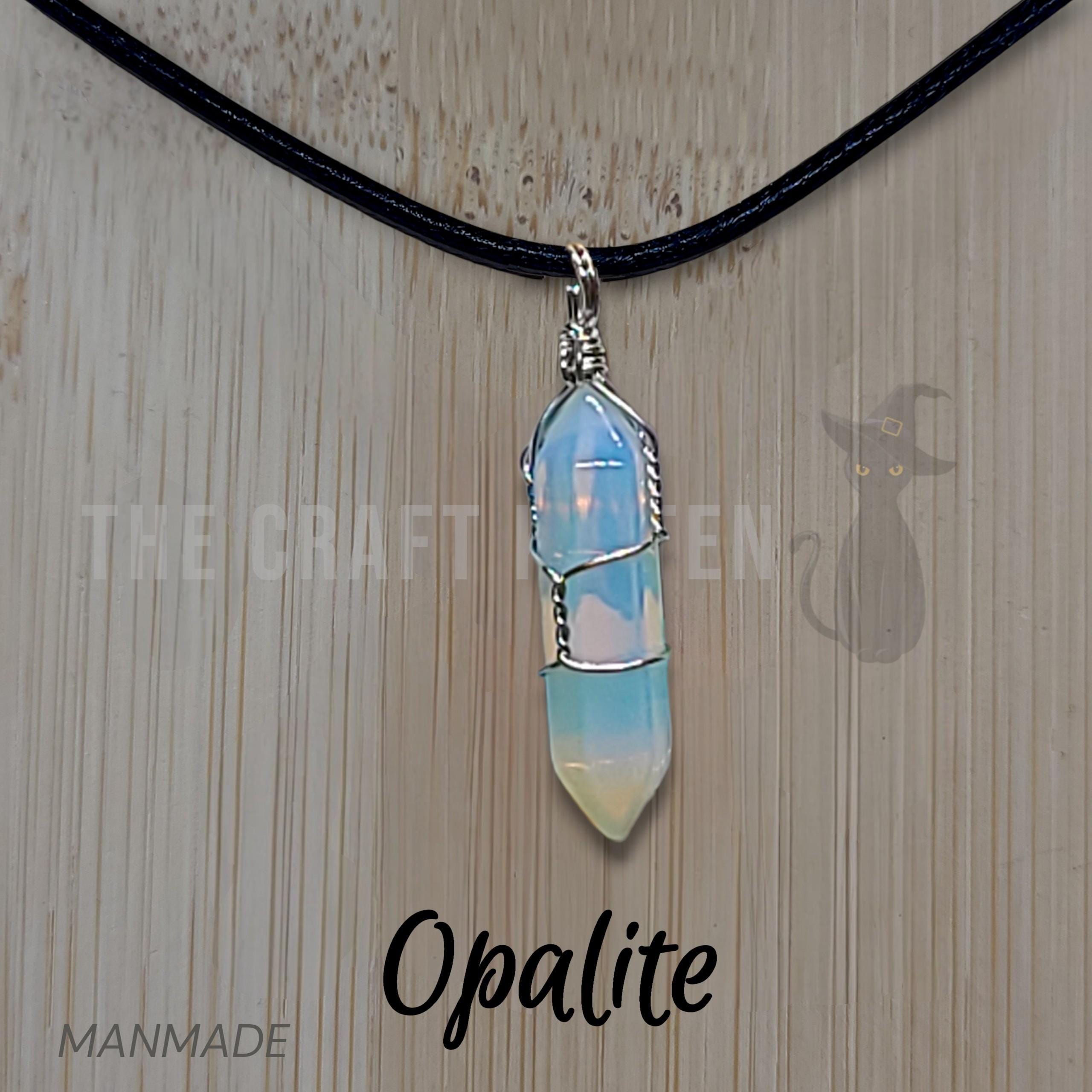 Crystal Point Necklaces ~ Energy Healing Pendant Strung on Black Necklace Cord