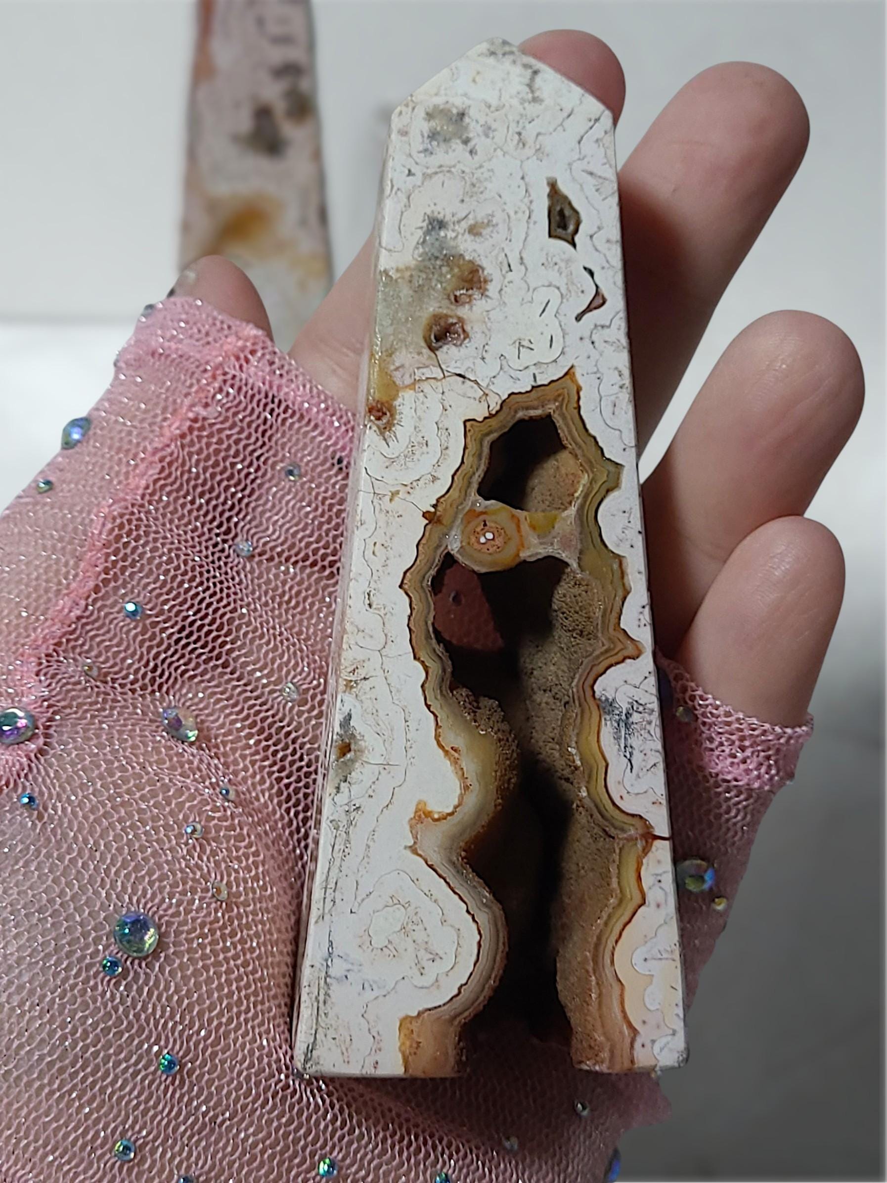 Pink Amethyst Crystal Tower | Polished Druzy Home Décor, Brazil Origin