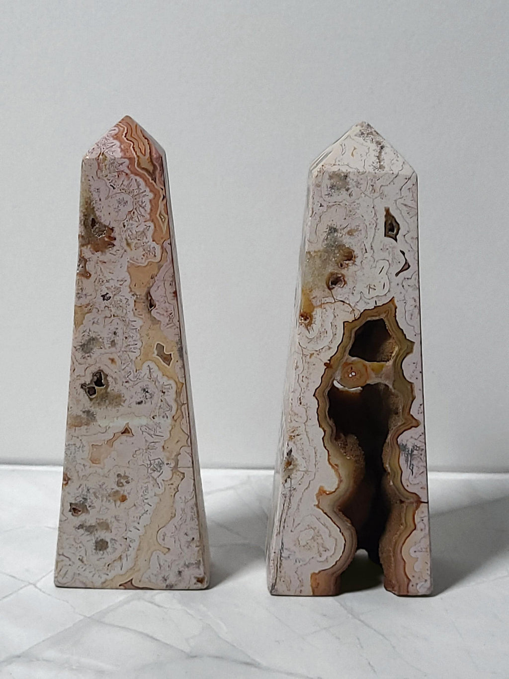 Pink Amethyst Crystal Tower | Polished Druzy Home Décor, Brazil Origin