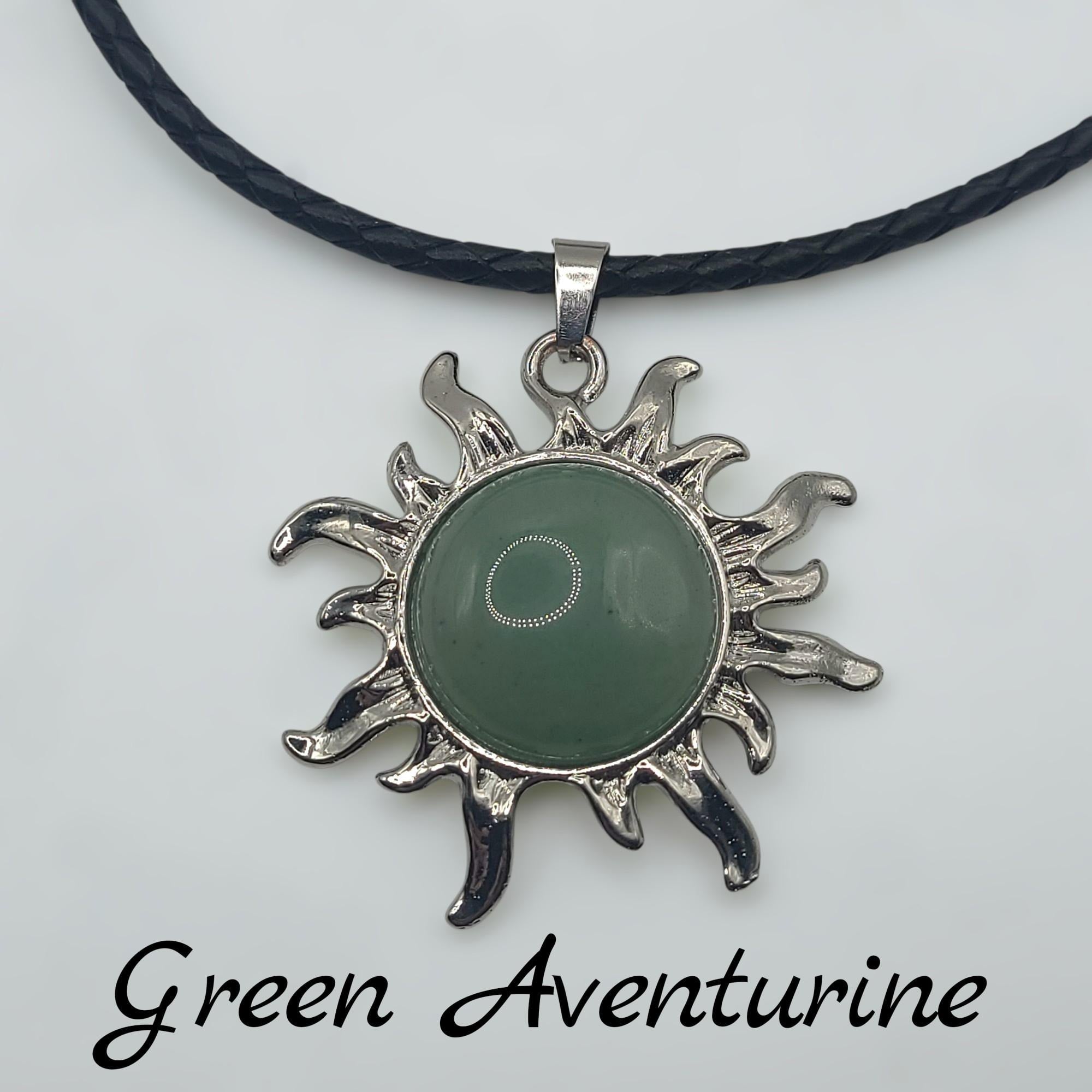 Collier Soleil Cristal sur Cordon Tressé en Simili Cuir, Bijou Pendentif Bohème