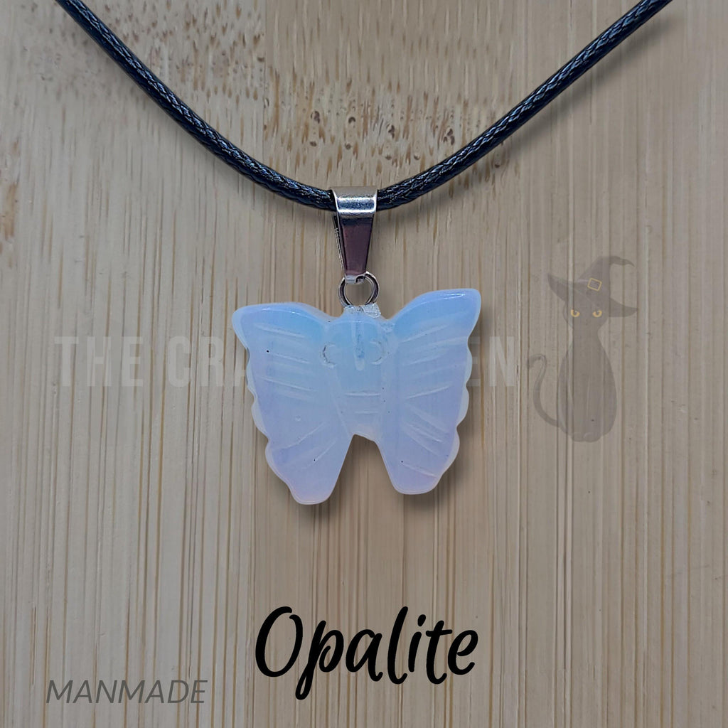 Crystal Butterfly Necklace — another view