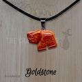 Crystal Elephant Necklace - 18" black cotton cord - wisdom symbol