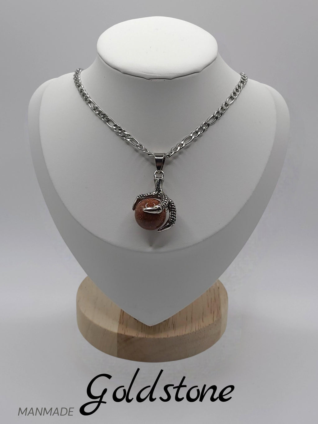 Dragonclaw Charm Necklace - Crystal Ball Necklace - stainless steel chain  Gemstone sphere held by claw
