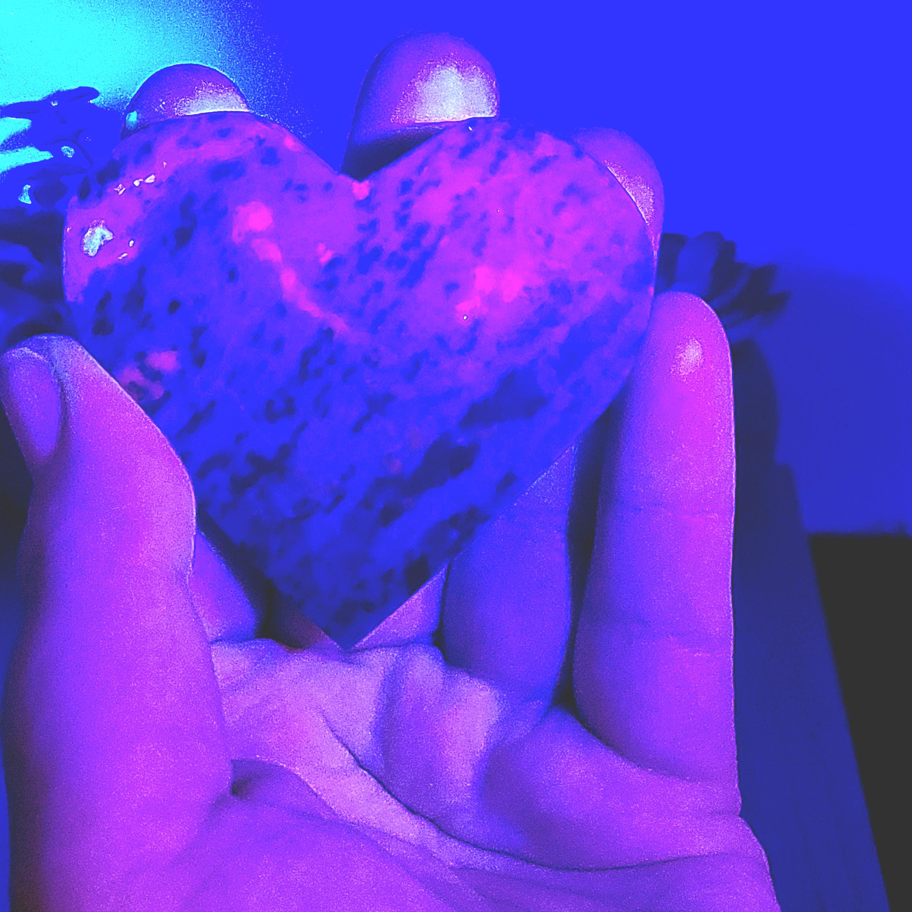 Polished Ruby Zoisite Heart Crystal  Love, Growth, Vitality