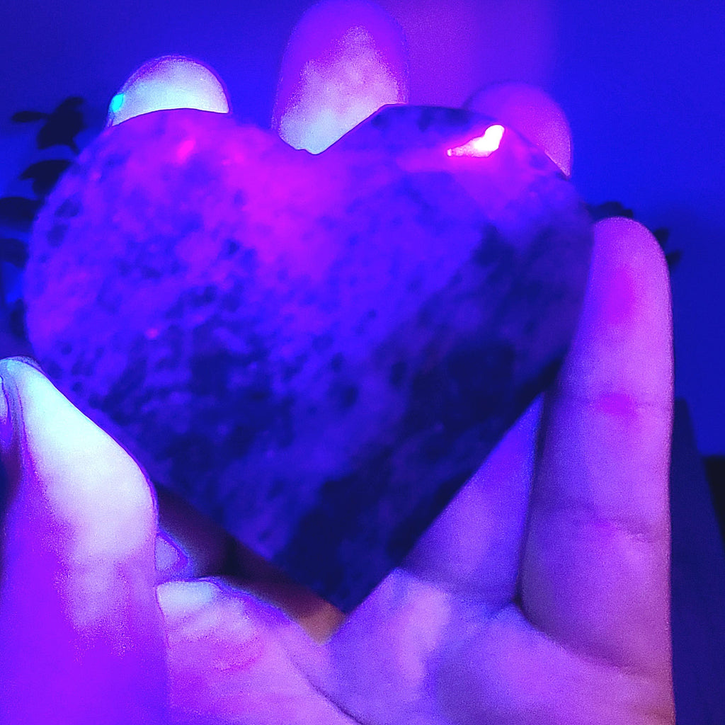 Polished Ruby Zoisite Heart Crystal  Love, Growth, Vitality
