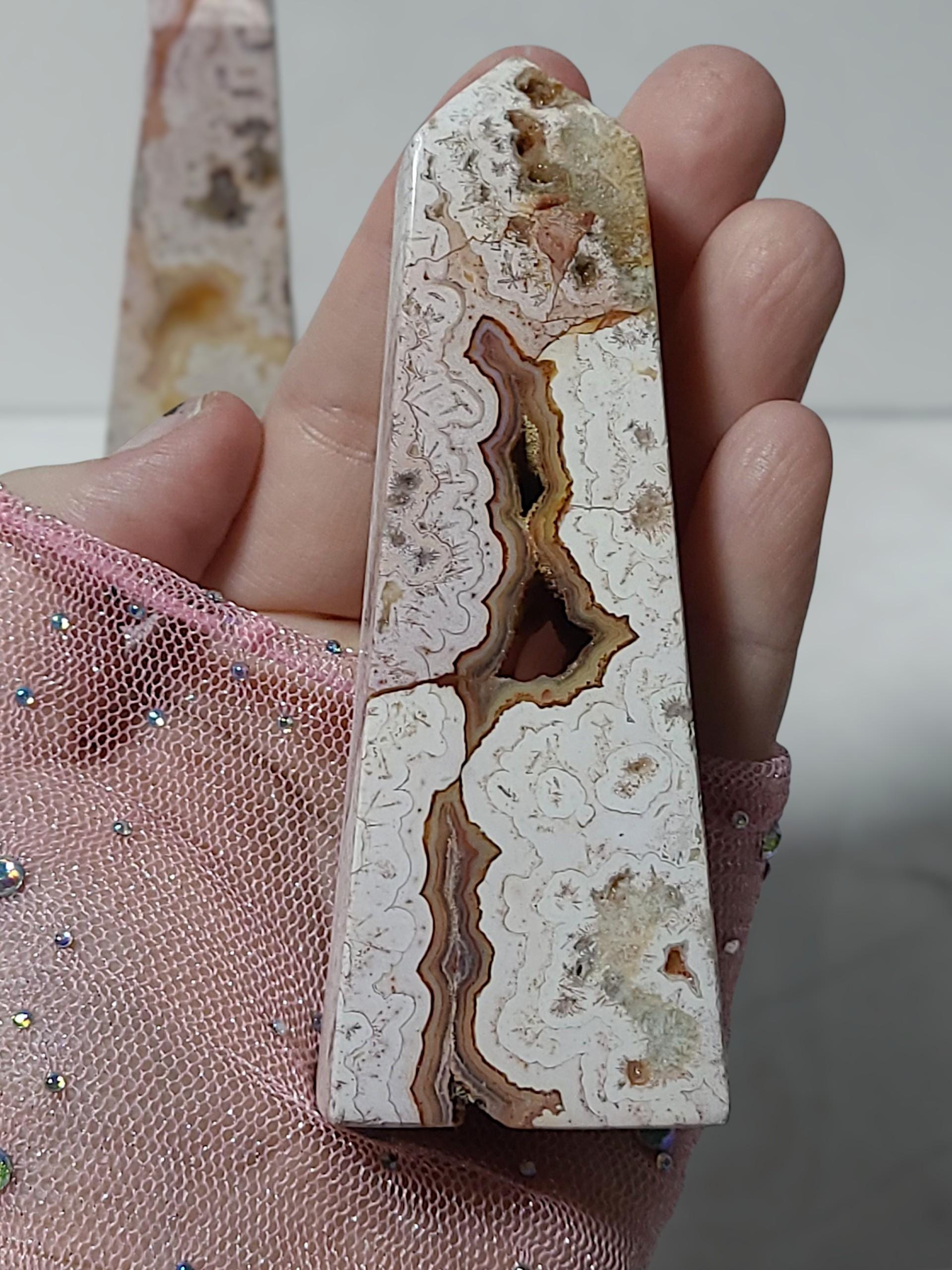Pink Amethyst Crystal Tower | Polished Druzy Home Décor, Brazil Origin