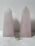 Pink Mangano Calcite Tower | UV Reactive Crystal | Heart Chakra | Self Love Crystal